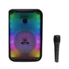 Bocina Bluetooth 8″ con luz LED de colores en el panel - Negro - Ver 1