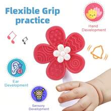 Suction Cup Rotating Flower Toy, Suitable For Desktops And Tile Walls, Eye-Catching Colorful Flowers, Perfect Newborn Gift - Multicolor - View 2