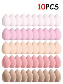 50pcs Mini Makeup Sponges - Multifunctional Wet And Dry Face Foundation Brush, With Water Drop Shape. This Simple And Easy-To-Use Makeup Tool Is Suitable For Application. This Egg-Shaped Makeup Tool Is Easy To Use And Convenient To Carry When Going Out. - Multicolor - View 7