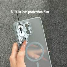 高級啞光親膚手機殼，適用於 Galaxy S26Ultra S25Ultra S24Ultra S23Ultra A56 A16 A17 A36 A26 A16 A37 A57 S24 S23FE Plus A55 A35 A54 A15 S25 S24 S23 及其他機型，全方位相機保護、內建鏡頭膜、柔軟觸感、防指紋、支援無線充電、防摔設計 - 灰色 - 查看 4