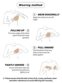 1pc Invisible Strapless Self-Adhesive Bra: Sexy Silicone Breast Pads, Suitable For Strapless Dresses, Wedding Dresses. Enhances Small Breasts, Shows A Fuller Breast Shape. Invisible Mango Cup Bra Inserts - Multicolor - View 7