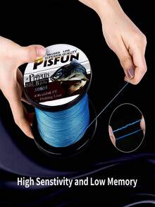 GOTURE 1 Roll 4-Strand Blue Braided Fishing Line, Suitable For Saltwater & Freshwater, Durable, 14-80 Lbs, 500m (547 Yards) - Blue - View 6