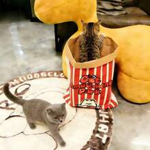 1 buah Mainan Terowongan Kucing, Tempat Persembunyian Kucing dari Kertas Kraft, Tongkat Penggoda Kucing, Cocok untuk Kucing Dalam Ruangan, Warna Acak - MultiWarna - View 6