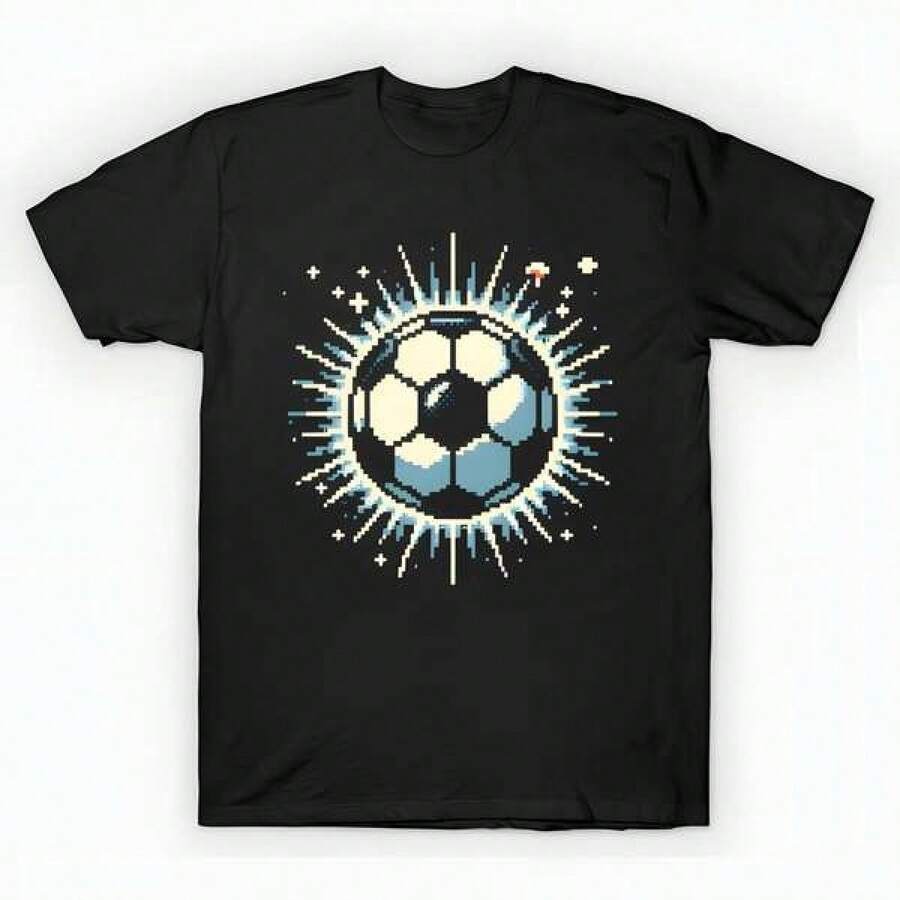 soccer lover - soccer pixel soccer lover T-Shirt unisex de la de algodón puro de alta densidad de 220 g. C-AmiS-eta activa para mujer de - AL-Godón C-AmiS-eta 17750 % aL-Godón que se A-DAPTA a tu día Apto para todo tipo de perS-onas, ya sean mujeres o hombres Tejido duradero de alta C-Alidad apto para todas las estaciones, suave al tacto pero diseñado para durar Tops transpirables Conjuntos de otoño para mujer Conjuntos de vaC-Aciones para mujer Disfraz de Halloween para mujer - Negro - Ver 1