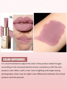 Pudaier 1pc Pink Nude Waterproof Non-Smudge Lipstick, Suitable For All Skin Tones, Perfect Valentine's Day Gift For Her - 16 - View 7