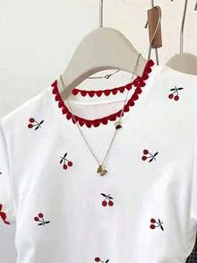Set de 2 blusas de verano para mujer, camisetas con cintura ceñida, diseño de unicolor, burdeos y negro clásicos, de alta gama, para estudiantes, uso casual diario, adecuado para salir, ir de compras, usar en la oficina - Multicolor 7 - Ver 3