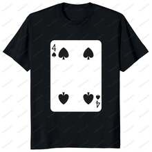 Camiseta con estampado gráfico de cartas de póker del número 4 al 10, camiseta informal de moda holgada estilo Harajuku para hombre, camisetas de manga corta - forma - Ver 1