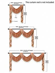 1pc Vintage Coin Jacquard Curtain With Delicate Pearl Trim And Hollow-Out Design, European Luxury Style Polyester Sheer Curtain, Suitable For Living Room And Bedroom Windows And Doors, Curtain Rod Not Included - Brown - View 2