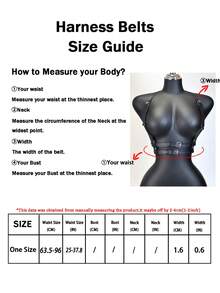 1pc Women Black Leather Chest Strap Harness Body Decor Belt Suitable For Daily Use - Black - View 5
