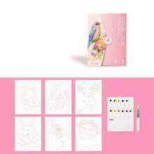 1本水彩画，手绘，水彩涂色书，专业艺术用途，自带颜料、便签纸、涂鸦图画书、绘画套装，万圣节、圣诞节和感恩节礼物 - Animal - 查看 14
