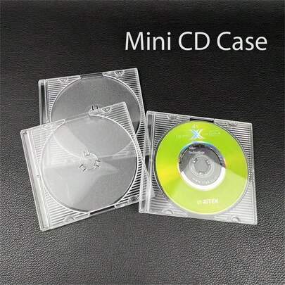 5pcs 3-Inch Transparent Plastic CD/DVD Cases, 8cm Single Disc Holders