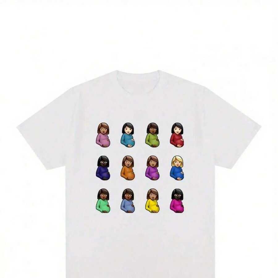 Drake Certified Lover CLB Black Hip Hop Graphic Tee With Crew Neck And Colorful Characters, Unisex Regular Fit For Men And Women, Washable For Everyday Wear And Special Occasions, Hip Hop Tee. 220G Essential Unisex Cotton T-Shirt, 220g Of Unique Softness. Designed To Fit All People, Men And Women Alike. Durable, High-Quality Fabric, Ready For Any Cut, Delicate To The Touch But Built To Last. Lightweight Tops For Women, Perfect For Fall Outfits, Vacation Wear, And New Year's Costumes. - 白色 - 查看 1