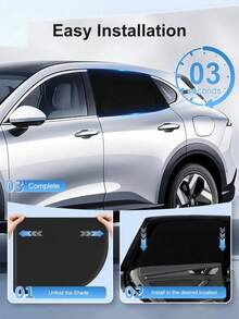 1 par de malla de sombrilla para ventana de coche pequeño, de doble capa de alta elasticidad anti-insectos, transpirable, instalación sin herramientas, protección de privacidad, adecuado para sedanes compactos y hatchbacks - A - Ver 10