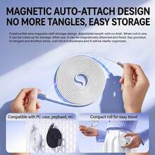 REMAX CB57 Gravity 100W Zinc Alloy Magnetic Braided Data Cable For Easy Storage: 100W High-Power Output, Efficient Charging, Magnetic Design For Easy Storage After Use, Drop-Resistant And Wear-Resistant, Widely Compatible. - Multicolor - View 4