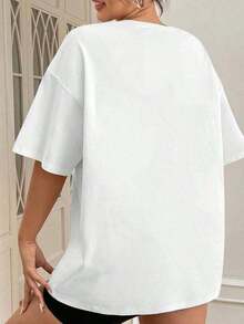 Women's Baseball Mom T-Shirts, Unisex Style, Funny Graphic Tees, Crew Neck, Loose And Casual - Tayzi RY08 - 白色 02 - 查看 2