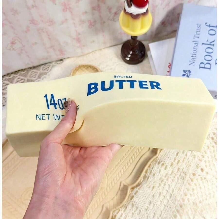 1pc Extra-Large Size Large Slow Rising Squishy,Sticky Butter Sticks Squeeze Toy,Valentine's Day Gift,Party Favor Gift (9.5in 14oz Butter Squishy) - Đồ chơi tiệc tùng - Xem 1