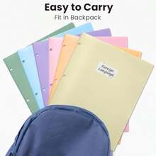2-Pocket Folders Plastic Folders With Pockets 3 Hole Punched 1 Pack Pockets Folder For 3 Ring Binder With Labels Heavy Duty Binder Folder For Document Letter Size File Folder Pink - Hồng - Xem 7