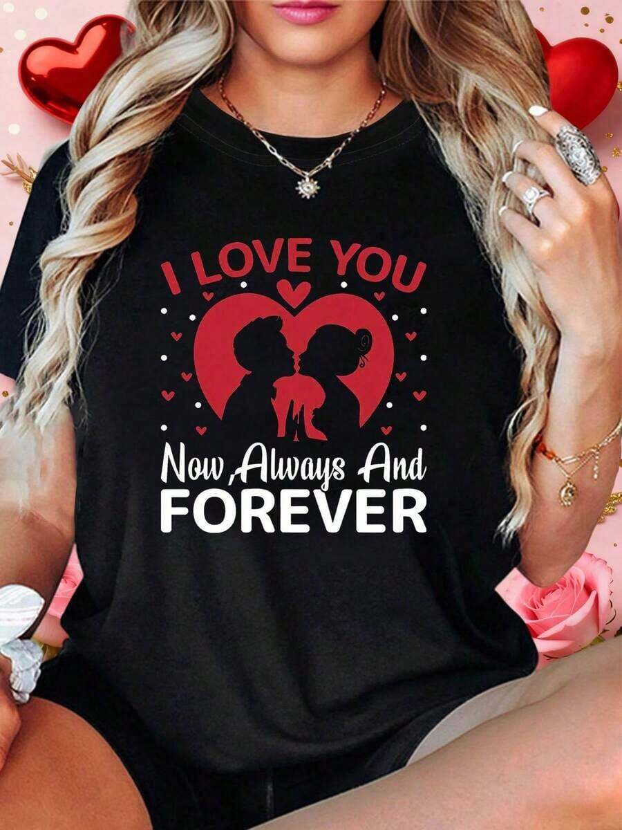1pcs Women Short Sleeve T-Shirt Casual Summer Essential - 黑色 - 查看 1