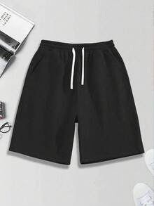 Quần short nam mùa hè dáng rộng - Cạp chun có dây rút, thoáng khí, dáng rộng thoải mái, thích hợp cho phòng tập, chạy bộ, hoạt động ngoài trời và các sự kiện trang trọng, phong cách thể thao đường phố lý tưởng cho những người đam mê thể dục thể thao. Màu đen thể thao - màu đen - Xem 11