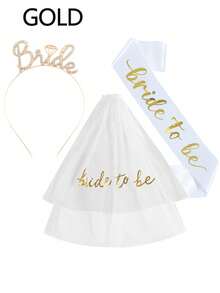 New Bachelorette Party Bridal Veil Headband, Essential Bridal Shoulder Decor Hat For Wedding - Multicolor - View 13