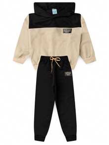 Boys' Winter Fleece Set With Hood, Pants And Jacket - 黑色 - 查看 8