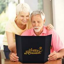 Retirement Party Decorations, Large Happy Retirement Card For Woman Man, Retirement Guest Book Farewell Gifts For Coworkers - Vàng xanh - Xem 7