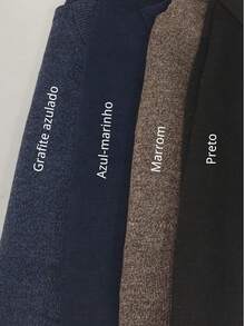 Men's High Neck Sweater With Zipper, Premium Half Knit - màu nâu - Xem 2