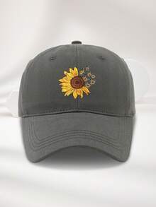 1pc Unisex Adjustable Size Sunflower & Butterfly Print Casual Baseball Cap, Versatile For Outdoor, Camping, Beach, Party, Breathable, Suitable For Spring, Summer, Autumn, Winter - A - View 17