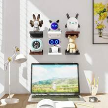 4-Pack Small Floating Wall Shelves, 5-Inch Wooden Shelf For Room Decoration, Mini With 2 Installation Options - Black - View 5