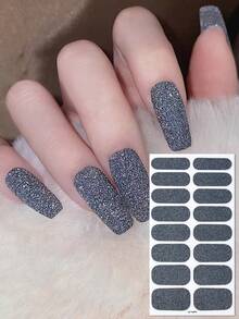 16pcs Colorful Glitter Nail Stickers, Waterproof & Long-Lasting, 3D Onion Powder Hot Stamping Nail Art Stickers, Suitable For Daily Use, Gifts And Parties - Multicolor - View 4