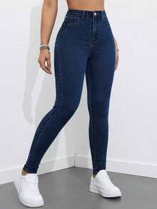 ICON Jeans pitillo sólidos - Azul lavado oscuro 2 - Ver 1