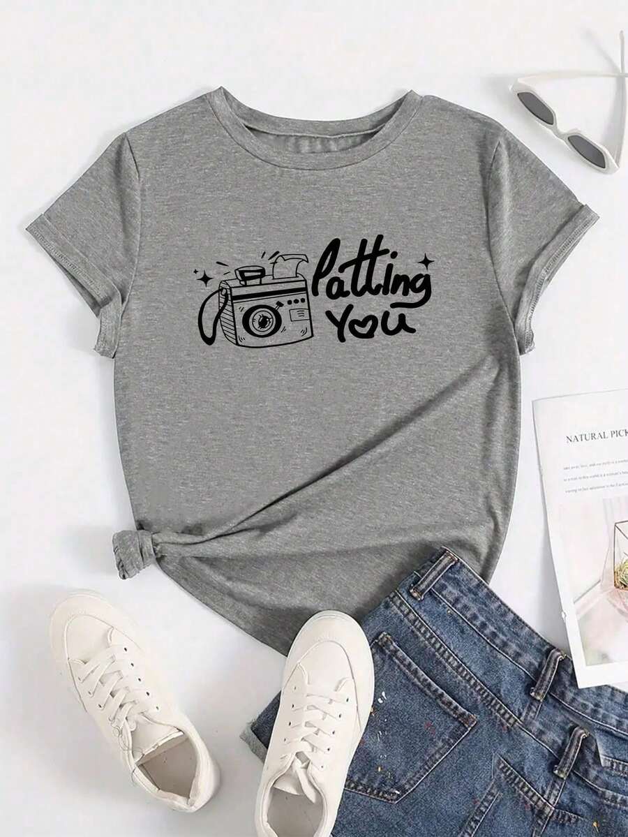Women's T-Shirt - 灰色 - 查看 1