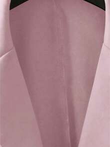 Clasi Chaqueta ligera de estilo casual de negocios para mujer, con cuello de solapa, apta para el lugar de trabajo, de unicolor, para primavera/otoño - Rosa - Ver 5