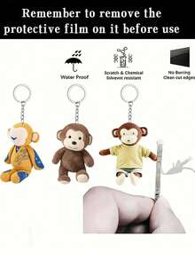 1pc 2D Acrylic Monkey Pendant - Car Interior Hanging Decor, Keychain And Wallet Accessory. Perfect Gift For Valentine's Day And Halloween. Home, Bedroom Or Car Decoration. Exquisite Craftsmanship Durable Monkey Design Keychain. - Monkey Keychain - View 12