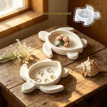 1 khuôn đất sét tự làm, khuôn hình rùa biển thuộc dòng sản phẩm đại dương, thích hợp để làm nhựa, thạch cao, giá nến, giá đựng hương, phụ kiện trang trí nhà cửa. - Khuôn khay hình rùa - Xem 1