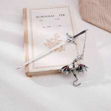 Metal Fantasy Dragon Sword Bookmark - A Beautiful Alloy Pendant. Suitable For Book Lovers, Readers Or As A Birthday Gift. - A - View 10