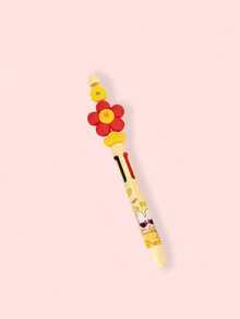 1pc Creative Multicolor Ballpoint Pen Set, Floral And Apple Pattern Ballpoint Pens, Providing 4 Colors For Various Uses, 0.7mm Smooth Writing, Student Stationery, Office Supplies, High Capacity Exam Writing Pen, Suitable For Note-Taking, Error Correction And Highlighting - Ballpoint Pen - View 12