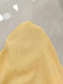Blazer de lino de 3/4 de manga con cintura ajustable, diseño de botones, adecuado para ir al trabajo, eventos formales, fiestas elegantes, ropa de oficina - Primavera, Verano, Otoño - Amarillo - Ver 7