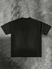 Grafik-T-Shirts für Herren, Sommerkollektion, 1 Stück VALLEYTHE KING'S BEAST (220 Baumwoll-T-Shirt), Rundhals und kurze Ärmel, lässige Baumwolle, lässige Mode, geeignet für drinnen und draußen sowie als Urlaubs - Schwarz - Übersicht 2