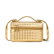 BV Bottega Bang Bang Bolso de mujer tejido a mano de cuero genuinodebolso de manotipocuboconpatróntejidoparamujer,bolsodemarca,elegantebolsodemanoparaseñorabolsaderegaloexquisita,bolsodebolso de manodelujoparamujer,bolsocruzadodemodaparamujer,adecuadoparachicas,estudiantesnivel universitariodamasdeoficina,madresdemedianaedadparausodiario,comprasoficina,clase,reuniones,citas,actividadesalairelibretambiénunregaloidealparamujeresNuevasbolsodemujer,versátilinspiradoeslascelebridadesalamodabolsocuadradopequeñotejidoamano,bolsodehombroybandoleratipoloncheraparamujer. - Dorado - Ver 2
