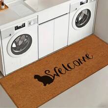 1pc Home Decor, Warm Pattern Printed Linen Kitchen Rug, Bathroom Mat, Doormat, 3D Printed Rectangular Carpet For Living Room, Bedroom, Hallway, Bathroom, Laundry Room - Polyester Carpet For Indoor And Outdoor Decoration - Multicolor - View 5