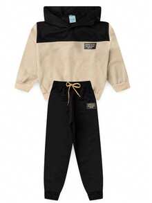 Boys' Winter Fleece Set With Hood, Pants And Jacket - 黑色 - 查看 11