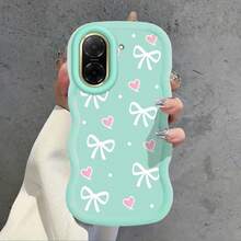 Macaron Style Heart-Shaped Bow Phone Case, Suitable For Galaxy/Honor/HW/ - Black - View 11