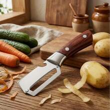 Multi-Color 2-In-1 Stainless Steel Peeler With Built-In Bottle Opener, Multifunctional Kitchen Tool, Ergonomic Non-Slip Wooden Handle Design, Sharp And Durable For Easy Peeling, Suitable For Potatoes, Carrots, Apples, Pumpkins And Various Fruits And Vegetables, Comfortable Grip And Non-Slip, Easy To Clean And Durable, Essential Home Peeling Tool, Random Color Shipping, Housewarming Gift, Birthday And Mother's Day Gift Choice, Practical And Thoughtful Item For Cooking And Craft Enthusiasts - Multicolor - View 6