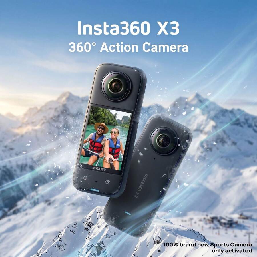 Insta360 X3 運動相機,4K單鏡頭模式,超大觸控屏,跟拍模式,360°水平矯正,縮時攝影,預錄製模式,防水耐用(全新僅激活) - 查看 1