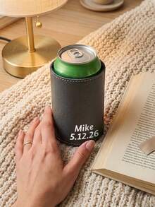 1pc Fashionable Personalized Beer Mug Sleeve - Cute Personalized Details - Atmospheric Desktop Companion - Thoughtful Gift For Special Occasions - Camel - View 3