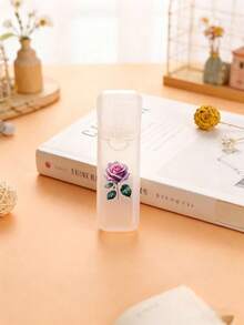 Caja organizadora de viaje portátil con hermoso patrón de rosas púrpuras - Caja de almacenamiento para palillos, hilo dental y artículos esenciales diarios, compacta y conveniente, organizador de viaje, caja organizadora mini, adecuada para transportar artículos pequeños, caja de pastillas de viaje a prueba de fugas, hisopo portátil - Multicolor - Ver 4