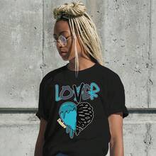 Dunkare Sneaker Match Graphic T-Shirt For Men And Women - Retro Gamma Blue 11s Streetwear | Unisex, Regular Fit, Vintage Style Y2K - Loser Lover Drip - 黑色 - 查看 6
