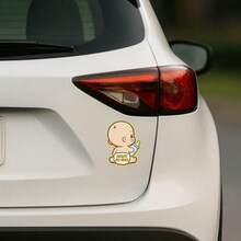 BABY IN CAR マグネット 120×160mm 車用サイン 哺乳びんベビーイラスト かわいい英字デザイン ダイカット 簡単着脱 リアガラス・ボディ対応 - ステッカー - チェックする 4