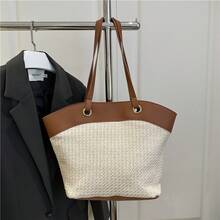 BV Bottega Small Andiamo Bolso de mujer tejido a mano de cuero genuinoBolsodebolso de manotipocuboconpatróntejidoparamujer,bolsodemarca,elegantebolsodemanoparaseñorabolsaderegaloexquisita,bolsodebolso de manodelujoparamujer,bolsocruzadodemodaparamujer,adecuadoparachicas,estudiantesnivel universitariodamasdeoficina,madresdemedianaedadparausodiario,comprasoficina,clase,reuniones,citas,actividadesalairelibretambiénunregaloidealparaBolso de paja retro francés para mujer, adecuado para vacaciones y playa, casual y elegante, versátil bolso de hombro estilo cesta, bolso tejido a la moda. - Arroz integral grande - Ver 4